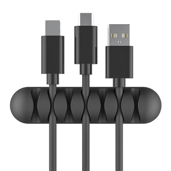 KabelFix Clip | Silikon Kabelhalter | Selbstklebend & Flexibel | Für USB, Kopfhörer & Ladekabel
