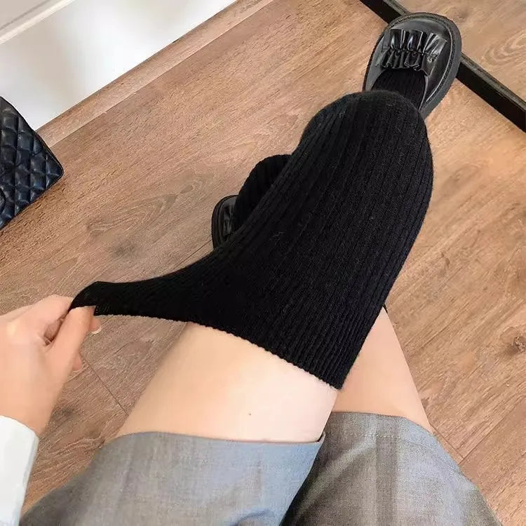 WollLuxe Damen Overknee-Socken | Herbst & Winter | Warm & Dick | Uni-Farben | 60–65 cm