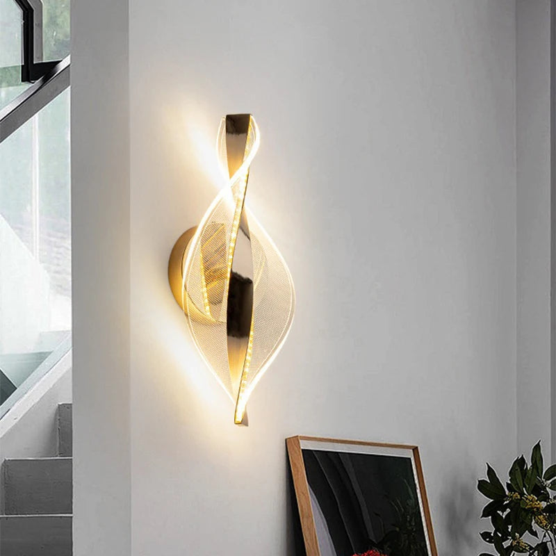 LED Wandleuchte NordGlow | Modernes Acryl & Metall Design | 3-Farb-Licht | Kreative Innenbeleuchtung für Wohnzimmer & Schlafzimmer