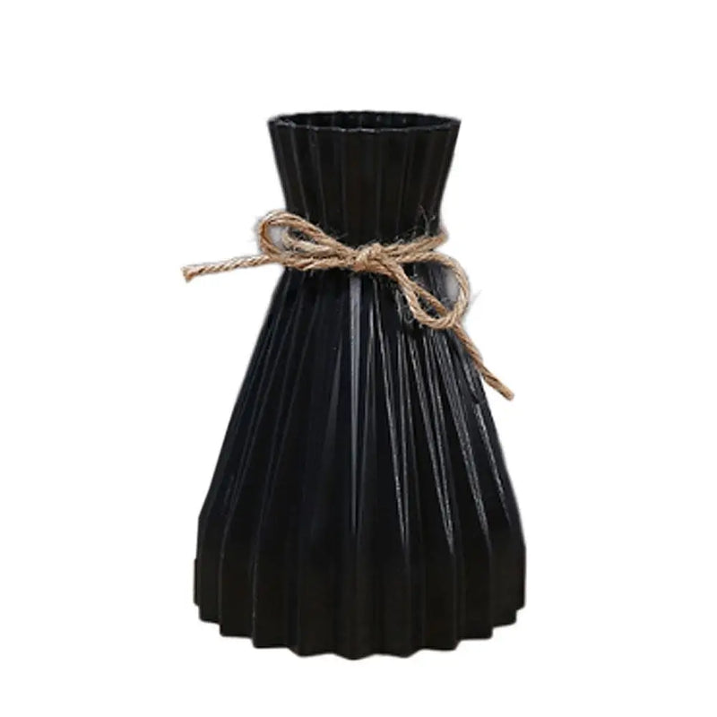 Modern Kunststoff Blumenvase | Kreatives Taillendesign | Leicht & Dekorativ | 12×17,5×7 cm