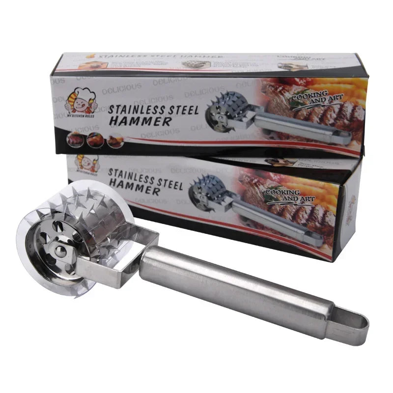 SteelTender Fleischklopfer | Edelstahl Fleischzartmacher mit Schlagkopf | Für Steak, Schnitzel & Schweinefleisch | 18 cm