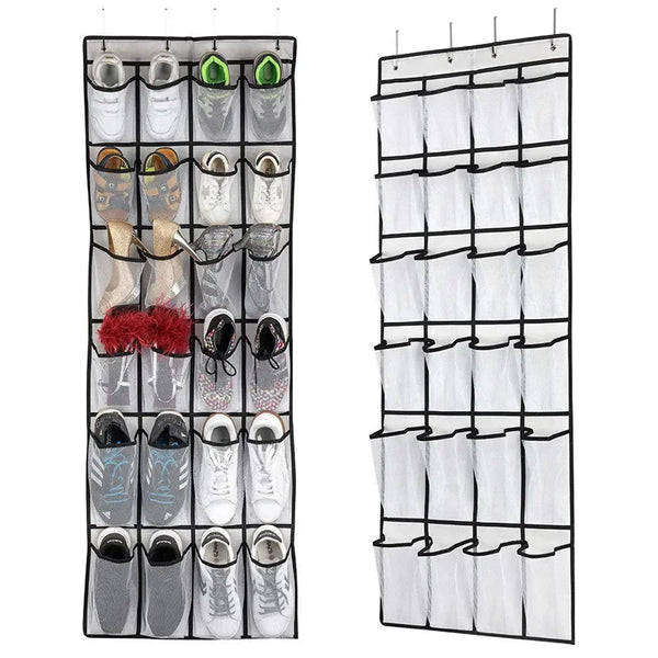 Tür-Schuhorganizer Ordivo 24-Fächer | Hängend & Platzsparend | 150 × 55 cm | Für Schuhe, Socken & Accessoires