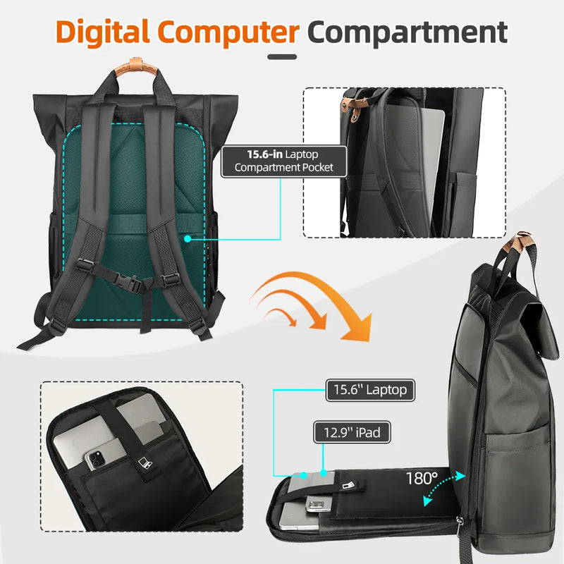 Multifunktionaler Herren-Rucksack KnightShield | USB-Port, Erweiterbar, Wasserdicht, Anti-Diebstahl