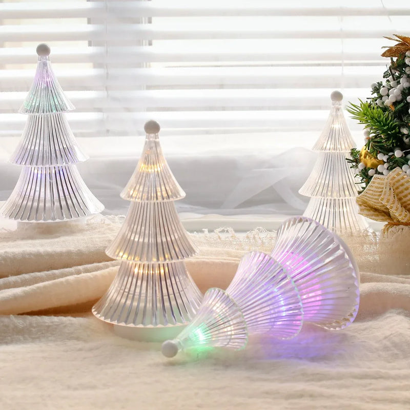 LED Weihnachtsbaum Trilumia | 3-stufiger Leuchtbaum | Buntes Nachtlicht | Batteriebetrieben | 13,5 × 8 cm | Weihnachtsdeko & Geschenkidee