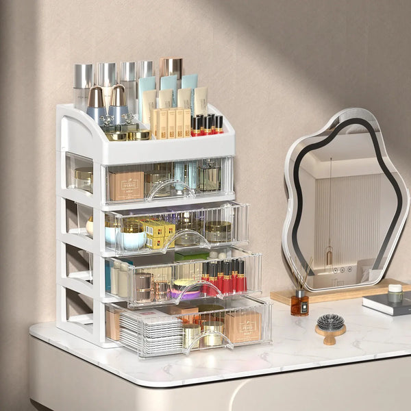 Kosmetik- & Schmuck-Organizer BelleTidy MultiDrawer | 4-stöckige Aufbewahrungsbox mit Schubladen | Für Make-up, Schmuck & Haaraccessoires