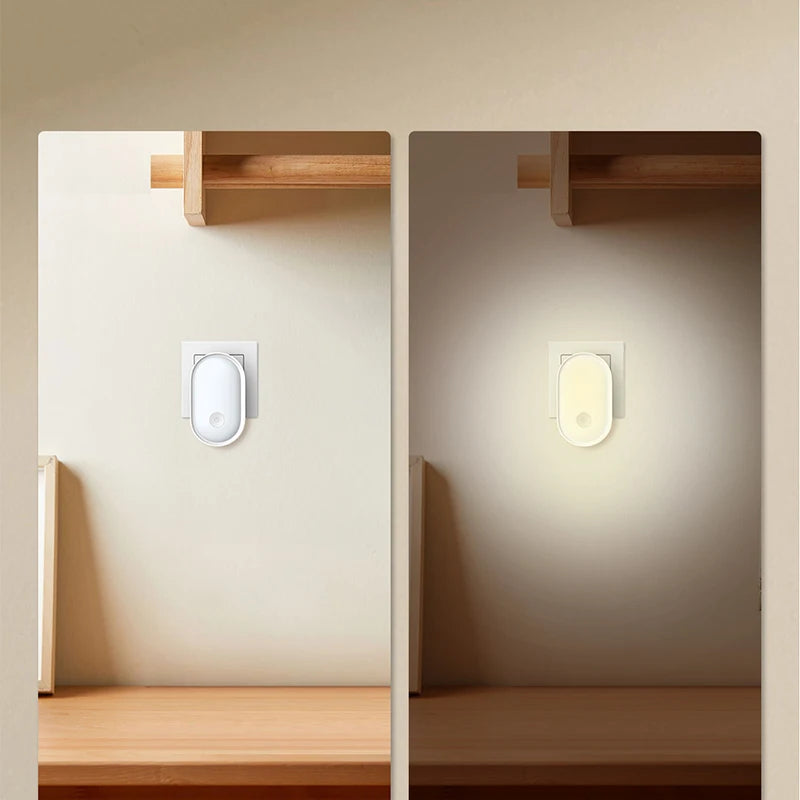 LED Nachtlicht Steckdose | Mit Lichtsensor & Dimmbar | Energiesparend & Nordic Design | Für Schlafzimmer & Flur