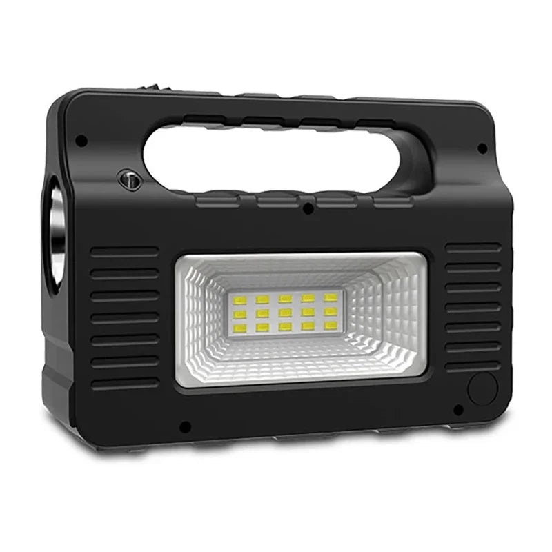 Solar-Multifunktionsgerät Solariq Pro | Licht, Powerbank, Radio & Bluetooth-Lautsprecher | Inkl. 3 LED-Lampen & Solarpanel-Anschluss