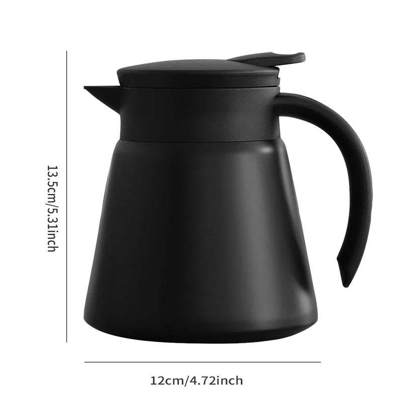 ThermoBrew Isolierkanne | Edelstahl 304 | Doppelwandig & Vakuumisoliert | 6h Heiß / 12h Kalt | 1 L