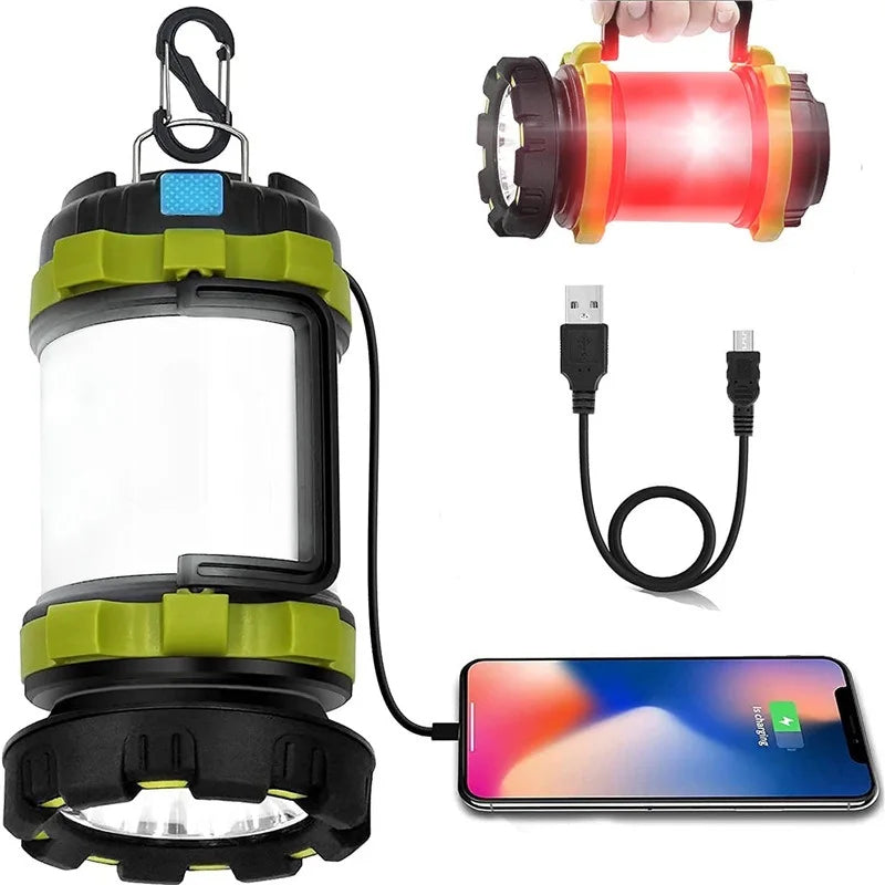 TRAVALUX 6in1 Campinglampe | Wiederaufladbar mit 3000 mAh Powerbank | LED Taschenlampe & Laterne | Wasserdicht & Stoßfest