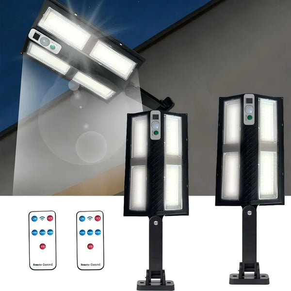 Solarex ProMotion 55 Solar-Wandleuchte mit Bewegungsmelder | 55 LEDs | IP65 Wasserdicht | Mit Fernbedienung & 3 Modi | 320° Abstrahlwinkel