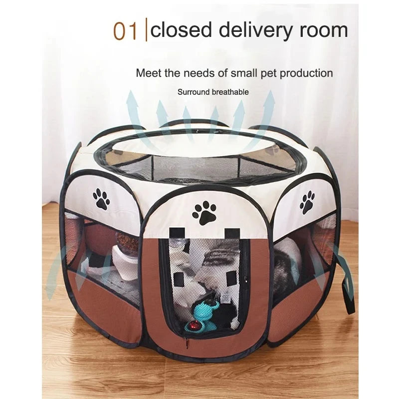 Pawvia Faltbares Katzenzelt | Tragbares Outdoor-Gehege für Katzen & kleine Hunde | Atmungsaktiv & Waschbar | 72×72×45 cm