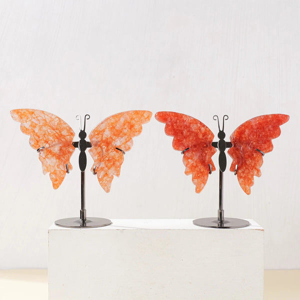 Kristallschmetterling Amethera | Handgeschnitzt aus Naturstein | Amethyst-Flügel | Deko & Geschenk