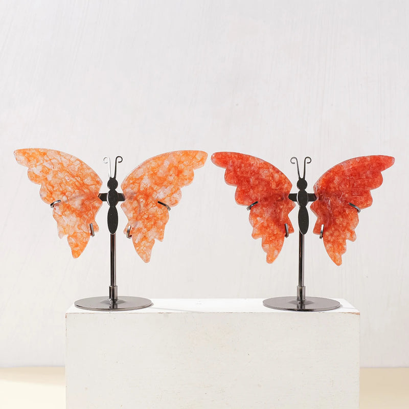 Kristallschmetterling Amethera | Handgeschnitzt aus Naturstein | Amethyst-Flügel | Deko & Geschenk