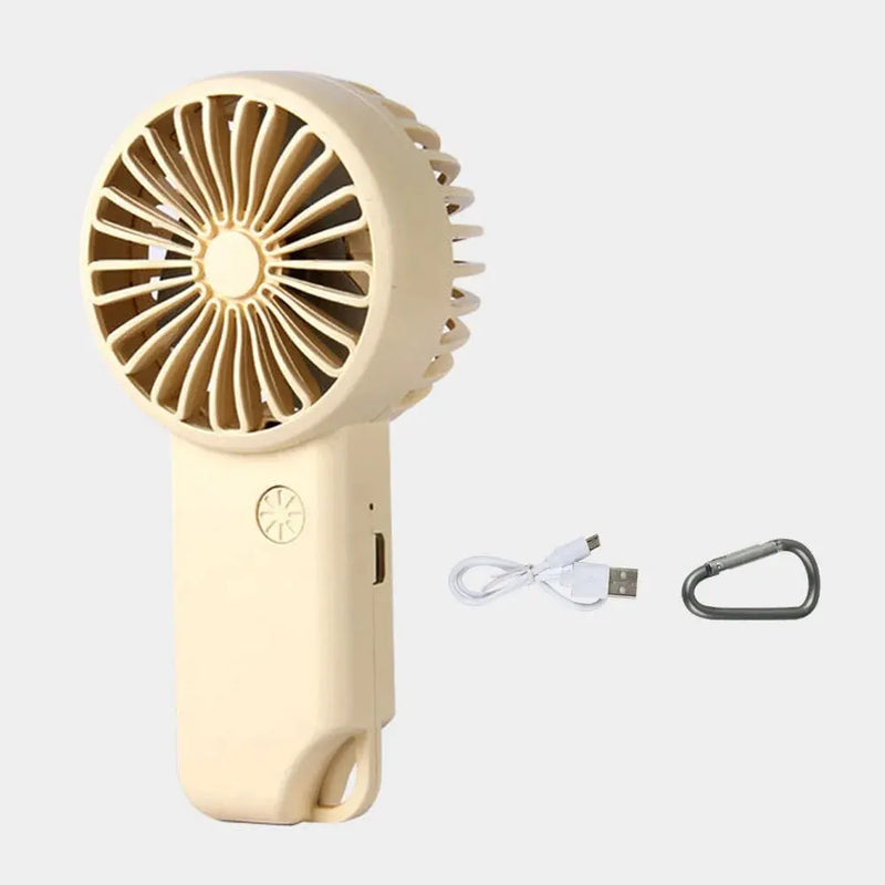 Brisola Mini Handventilator mit USB-Aufladung | 3 Geschwindigkeitsstufen & LED-Anzeige | Tragbarer Akku-Lüfter für Büro, Reise & Sport