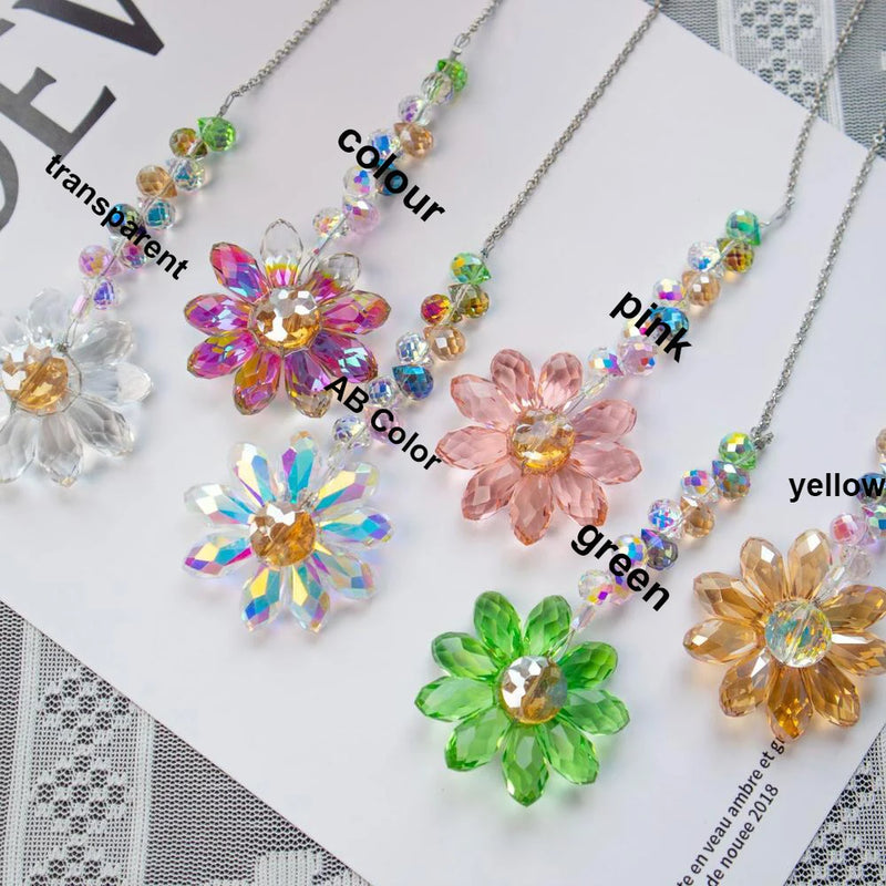 Kristall-Suncatcher LumiMargarita | K9-Daisy-Regenbogenfänger | Fenster- & Gartendeko | 32 cm | Geschenkidee für Zuhause