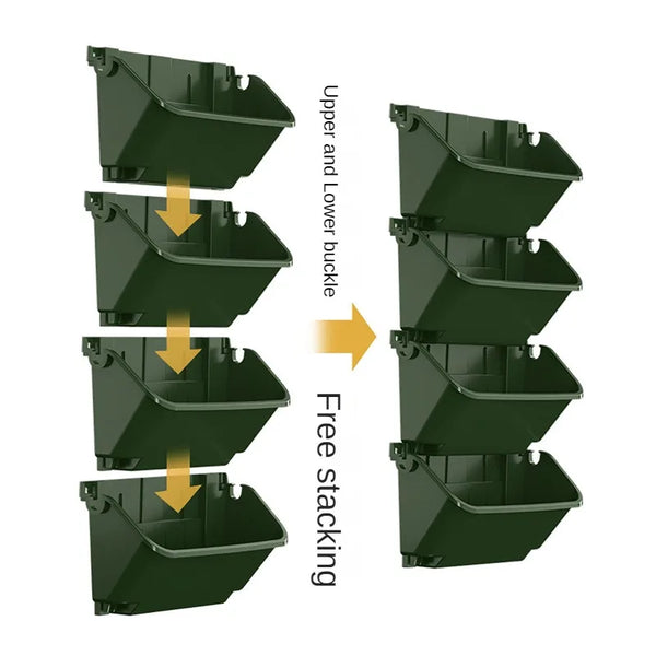 VertiBloom Box | Hängende Pflanzkästen für vertikale Gärten & Blumenwände | Kunststoff-Container für Balkon, Zaun & Garten