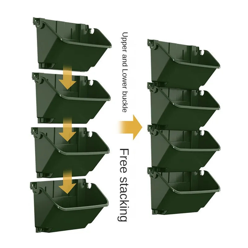 VertiBloom Box | Hängende Pflanzkästen für vertikale Gärten & Blumenwände | Kunststoff-Container für Balkon, Zaun & Garten
