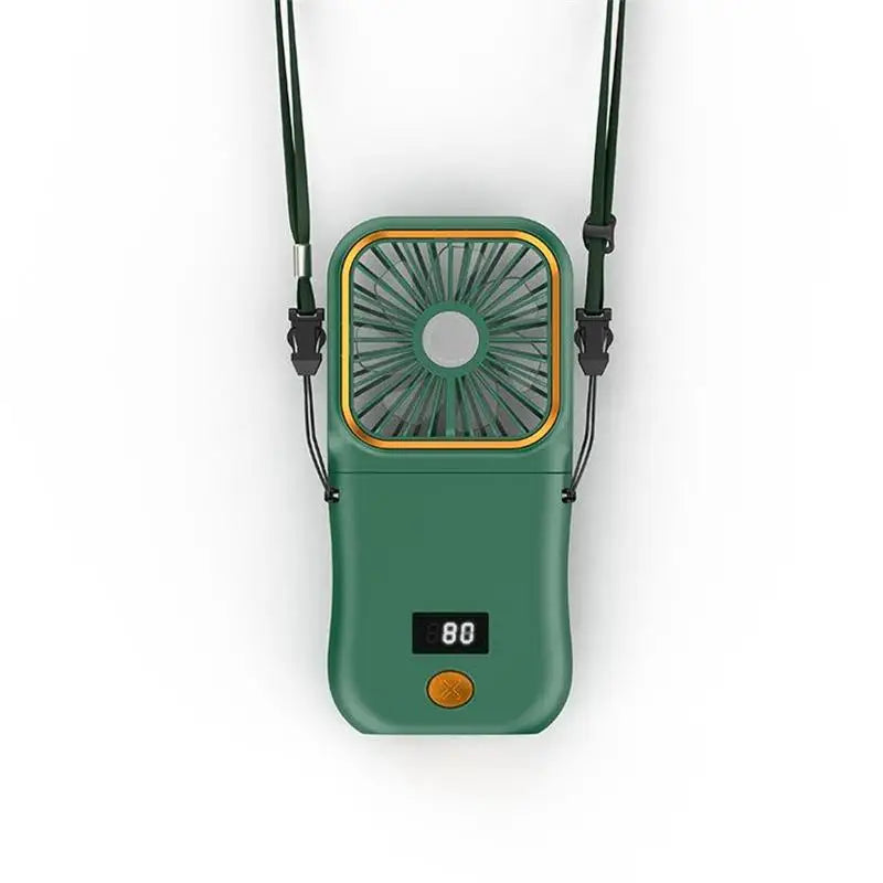 Airlio Faltbarer USB-Ventilator 3000mAh | 4-Stufen Luftkühler | Hand-, Tisch- & Halsventilator | Powerbank-Funktion | 180° Drehbar