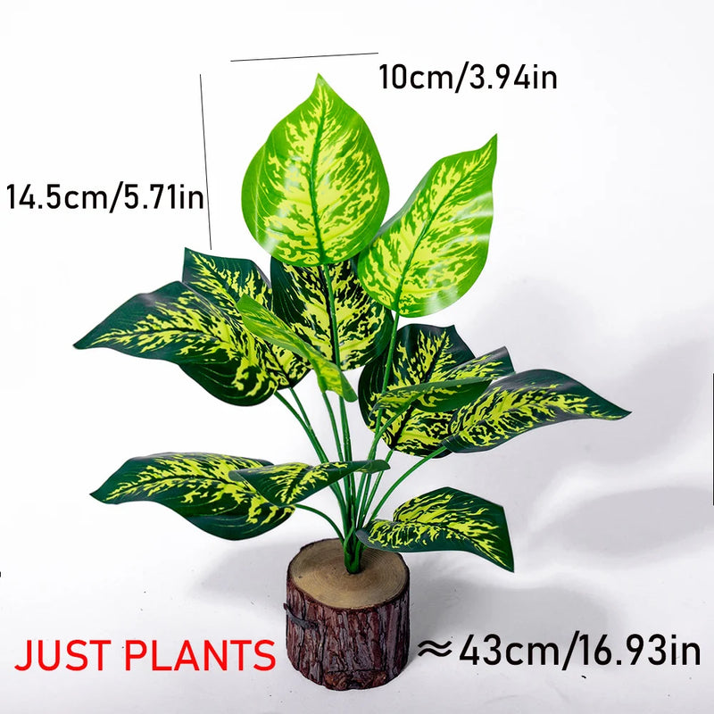 EverTropica Monstera Künstliche Monstera-Pflanze | 43 cm | 12 Zweige | Tropische Dekoblätter für Haus & Garten