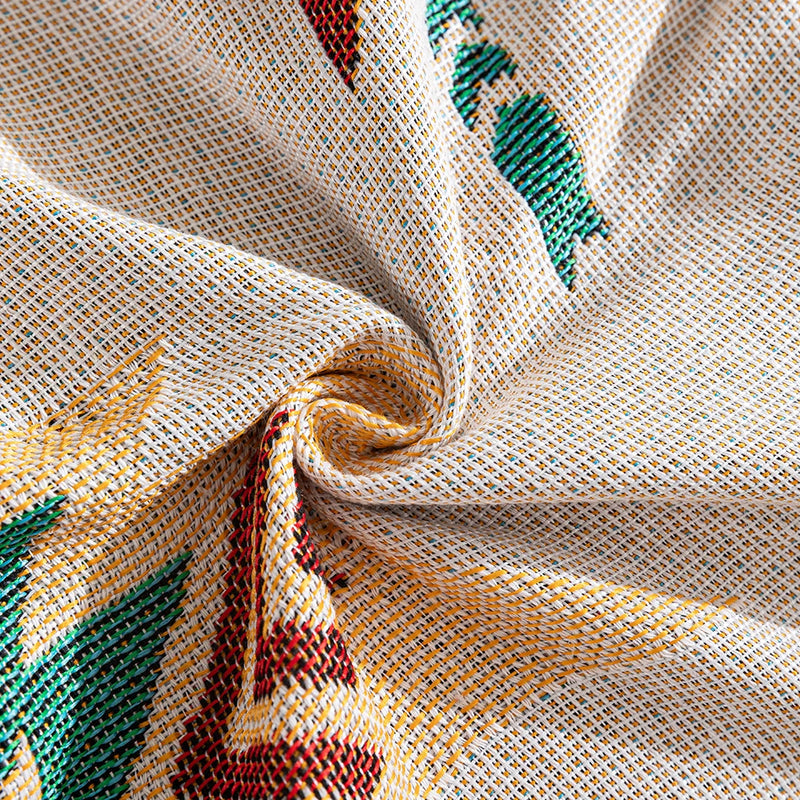 Loomora Boho Sofaüberwurf | Wende-Decke mit geometrischem Muster | Weich & Atmungsaktiv | Baumwoll-Mix mit Fransen