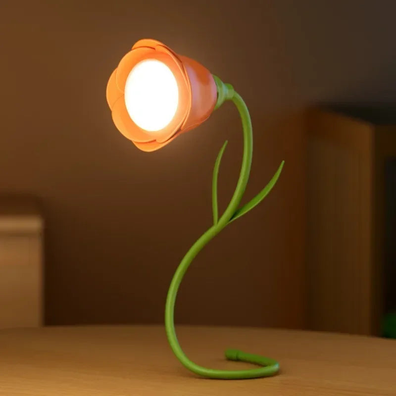 LumiRose Wiederaufladbare Rosen-LED-Tischlampe | Dimmbar & Flexibel | 3 Farbtemperaturen mit Helligkeitsspeicher | Kreatives Geschenk für Frauen & Deko