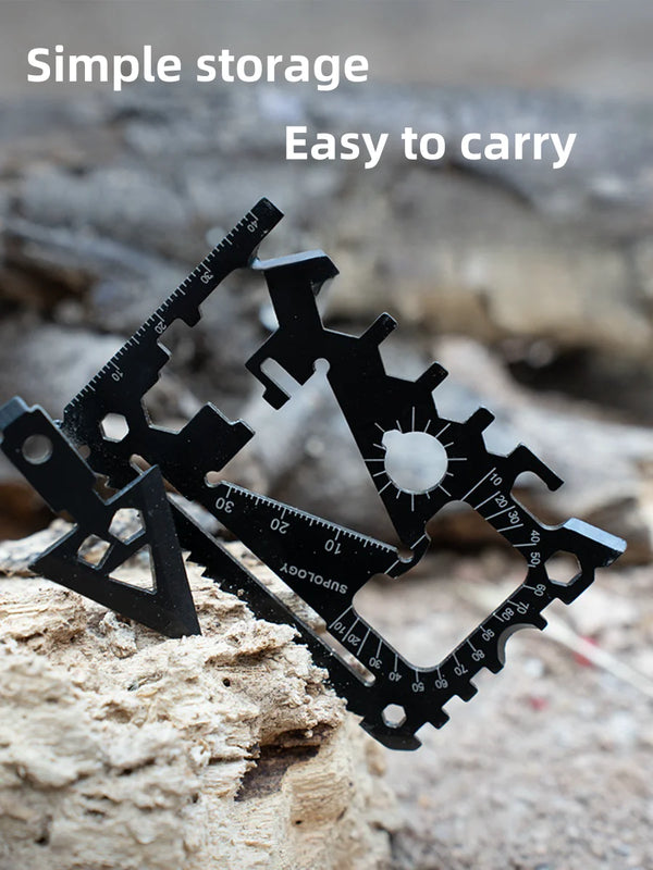 SurviCard Pro 18-in-1 Multifunktions Survival-Tool | Kompakte Outdoor-Karte mit Messer | 8,5 × 5,2 cm | Edelstahl