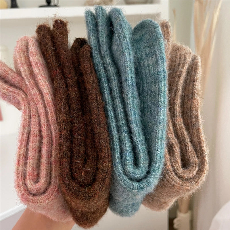 KuschelWärme | Damen Thermosocken | 9 % Wolle & Kaschmir | Extra Dick & Weich | Japanischer Strickstil