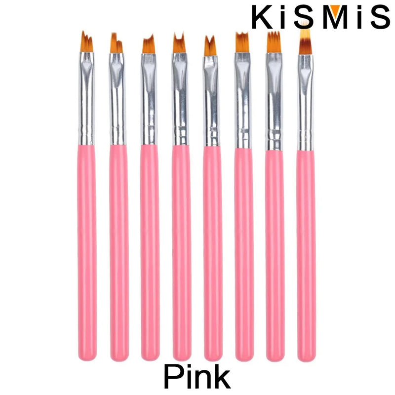 Nageldesign-Pinselset NailMuse 8er-Set | Feine Detailpinsel für Gel & Nail Art | Holzgriff | In 5 Farben erhältlich