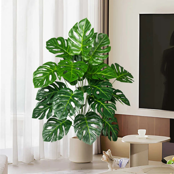 VerdeLuxe Monstera Künstliche Monstera-Pflanze | 70–100 cm | Tropische Deko für Zuhause, Büro & Garten