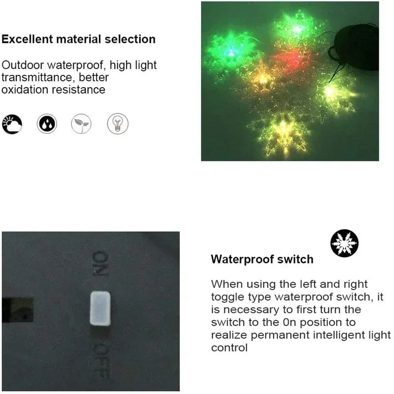 Solar Windspiel LumiSnow | Farbwechselnde LED Schneeflocken | Solarenergie & Wasserdicht | Hängelampe für Garten, Balkon & Terrasse