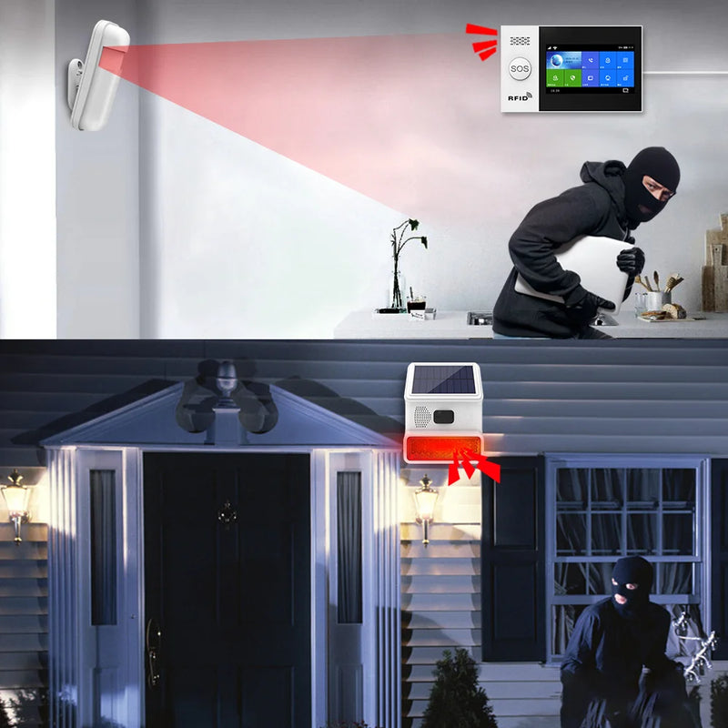 Solar-Außensirene Securon 433S | 433 MHz Funk-Alarmmodul mit Licht & Ton | Für GSM/WiFi Alarmsysteme | Solarbetrieben & wetterfest