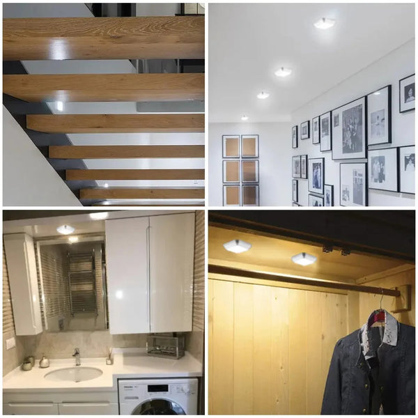 LumoSense | LED Nachtlicht mit Bewegungsmelder | 6 LEDs | Kabellos & Batteriebetrieben | Für Schrank, Flur & Treppe