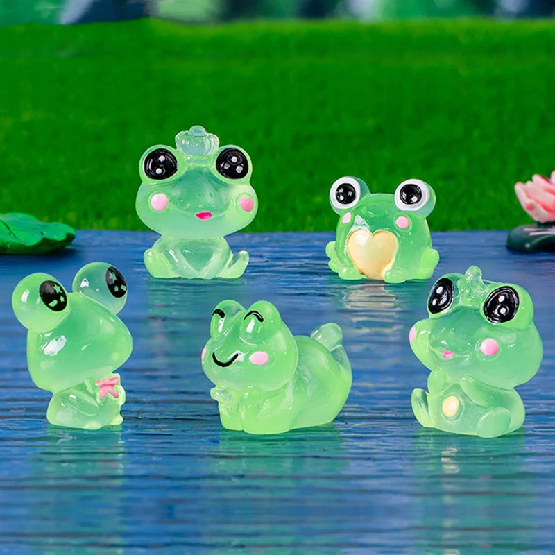 LumoFrosch Figuren-Set | Leuchtende Mini-Frösche | Für Feengarten, Aquarium & Deko