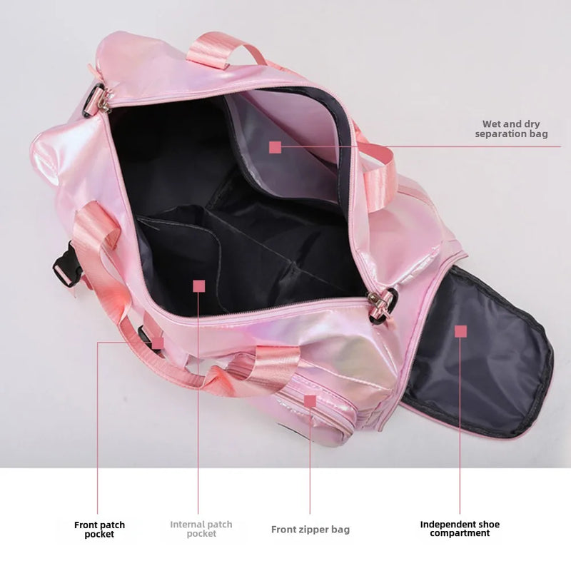 Lumivista Holografische Reisetasche | Stylische Weekender Schultertasche mit Schuhfach | Perfekt für Wochenendtrips & Kurzreisen