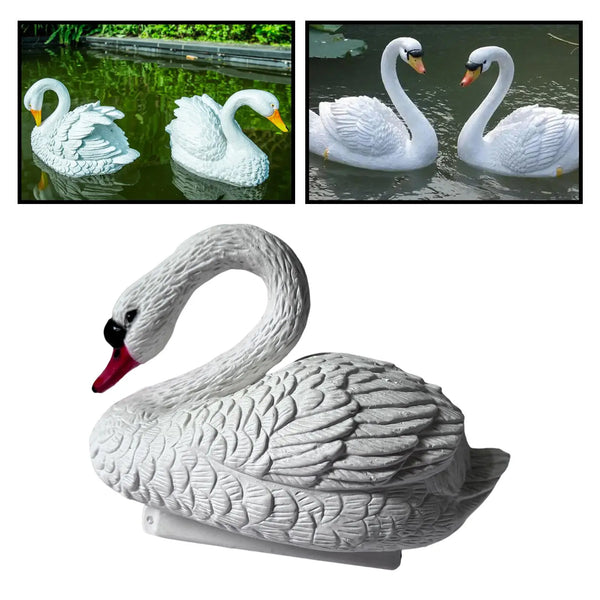 AquaGrace Schwimmender Schwan | Realistische Teichdekoration | Wasserdicht & Langlebig | 30 cm