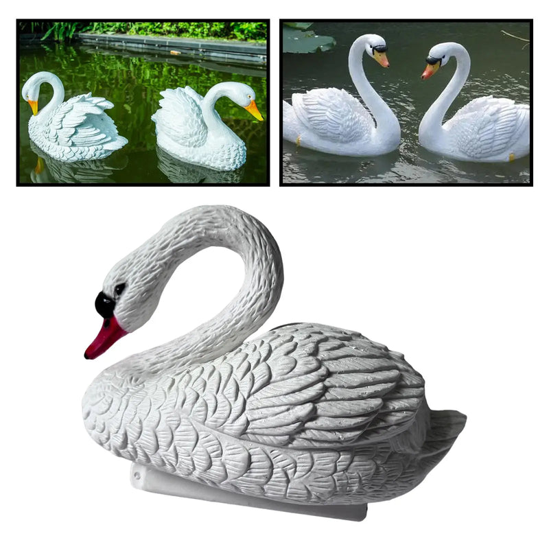 AquaGrace Schwimmender Schwan | Realistische Teichdekoration | Wasserdicht & Langlebig | 30 cm