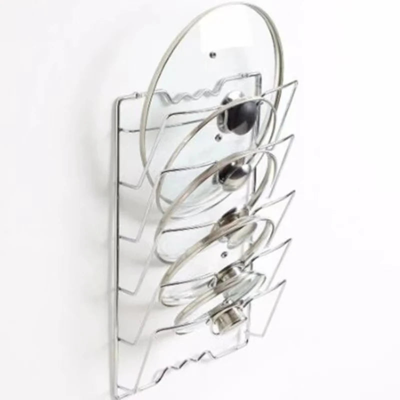 Topfdeckelhalter WallLidMax | 5 Ebenen | Rostfrei & Platzsparend | Wandregal aus Metall