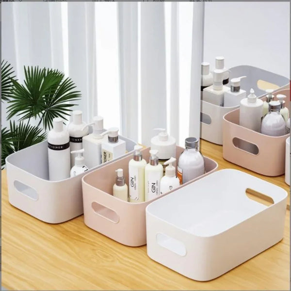 Orglino Aufbewahrungsbox aus PP | Stapelbar & Vielseitig | Für Bad, Küche, Make-up & Büro | In 3 Größen & 3 Farben