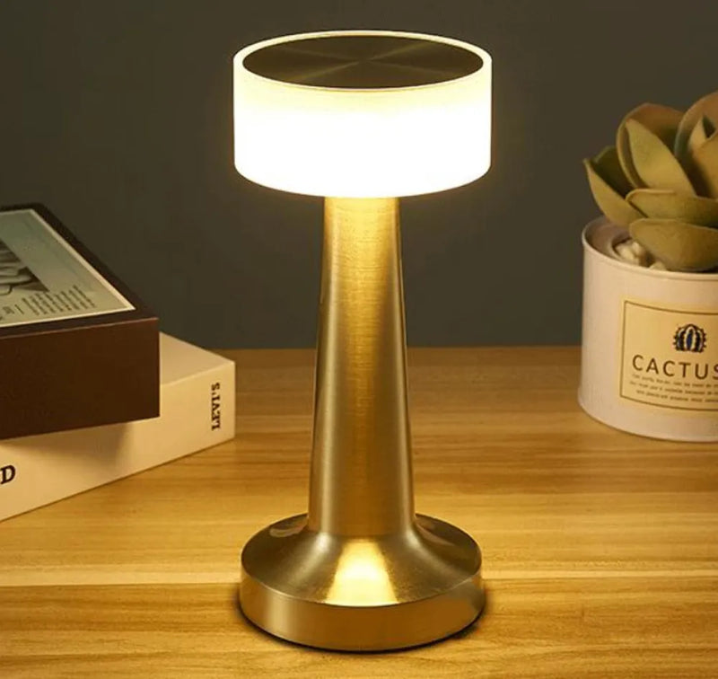 LED Tischlampe Aurélia | Retro-Design & Touch-Dimmung | USB-Aufladbar | 23,5 cm Hoch