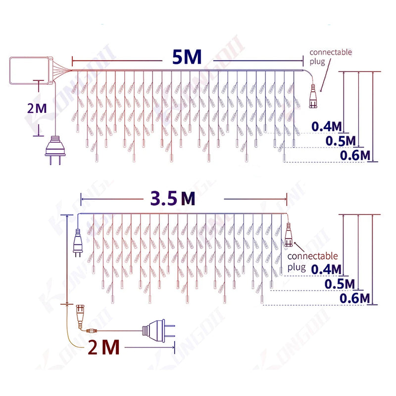 LED-Eiszapfen-Lichtervorhang Glacielle | Warmweiß, Kaltweiß oder RGB | 3,5–40 m | Wasserdicht & Verbindbar | Für Weihnachten, Hochzeit & Outdoor-Deko