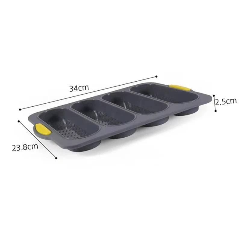 Formelino Silikon Baguette Backform | Antihaft & hitzebeständig | Mit Belüftungslöchern | Für 3 Baguettes | 33 × 23.8 cm