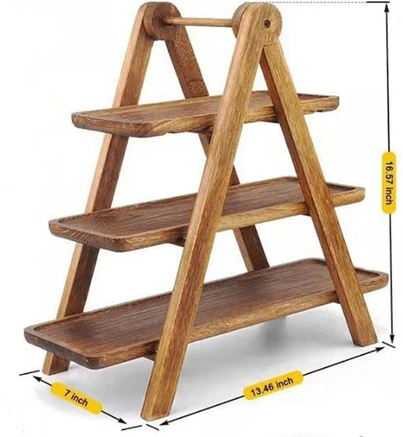 NaturServe Holz-Serviertablett | Dekoratives Obsttablett & Snackschale | Perfekt für Küche & Wohnbereich | 30 × 20 × 3 cm