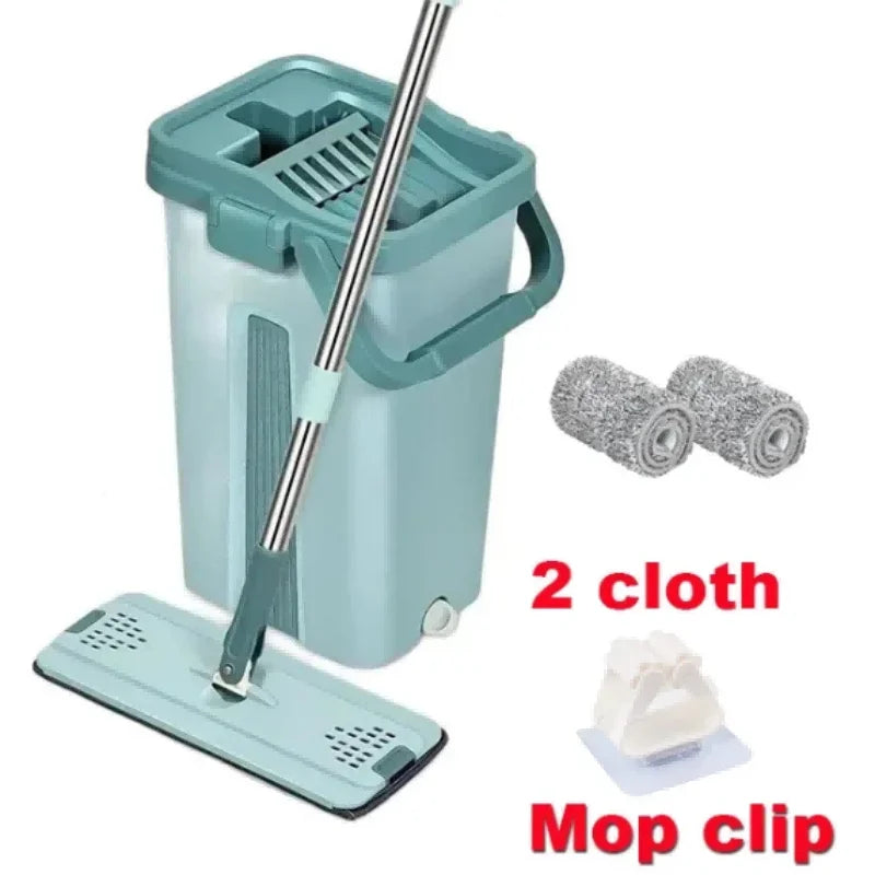 Wischmopp CleanGlide | Handsfree Auswringsystem | 360° Drehkopf | Für Nass- & Trockenreinigung