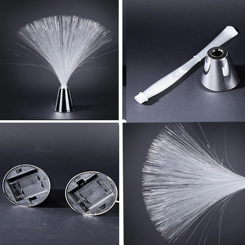 Faseroptik Lampe LumiWave | LED Lichtdeko mit Farbwechsel | Batteriebetrieben & Atmosphärisch | Für Weihnachten, Hochzeit & Kinderzimmer