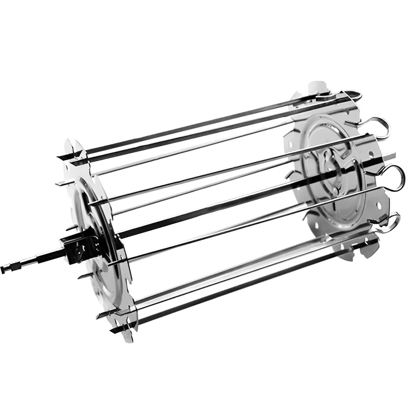 BBQ Grillkorb KebabMaster | Edelstahl Spieß-Käfig | Ø 13,5 cm x 25 cm | Für Rotisserie-Öfen | 10 Spieße