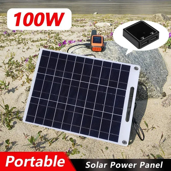Tragbares Solarpanel SOLVION Charge 100W | 5V | Dual USB | Wasserdicht | Outdoor & Camping