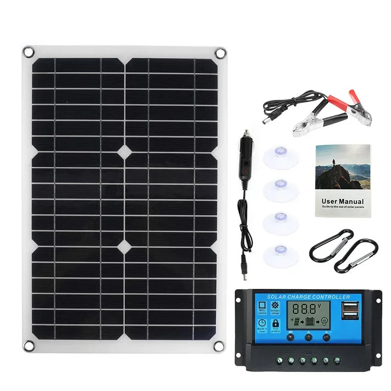SolaVibe Solarpanel 1200W | Flexibles 12V Ladepanel | 2x USB & 100A Laderegler | Outdoor Camping