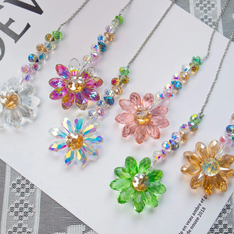 Kristall-Suncatcher LumiMargarita | K9-Daisy-Regenbogenfänger | Fenster- & Gartendeko | 32 cm | Geschenkidee für Zuhause