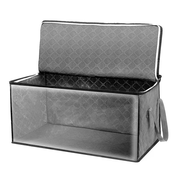 Faltbare Aufbewahrungstasche ClothNest ClearBox | 58×31×30 cm | Mit Sichtfenster & Reißverschluss | Decken-, Pullover- & Kleiderorganizer für Schlafzimmer & Kleiderschrank