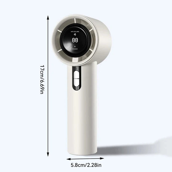 Ventomax Handventilator Turbo 100 Stufen | Tragbarer USB-Lüfter | Mini LED-Ventilator | Wiederaufladbar | Für Camping & Outdoor